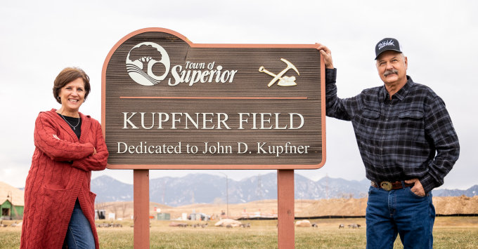 Vicki Kupfner at Kupfner Field.
